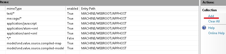 IIS Manager compression options